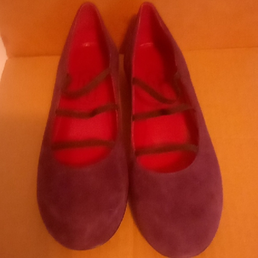 Purple Suede Ballet Flats